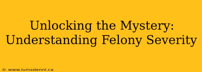 Unlocking the Mystery: Understanding Felony Severity