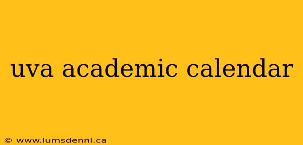 uva academic calendar
