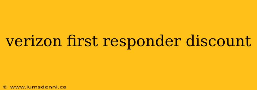verizon first responder discount