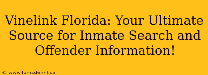 Vinelink Florida: Your Ultimate Source for Inmate Search and Offender Information!