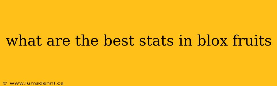 what are the best stats in blox fruits