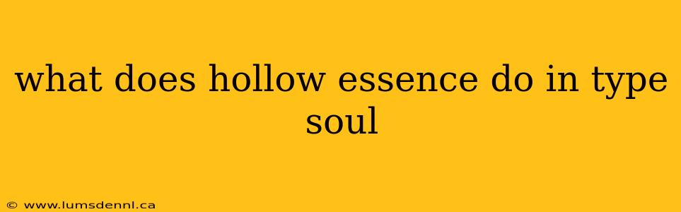 what does hollow essence do in type soul