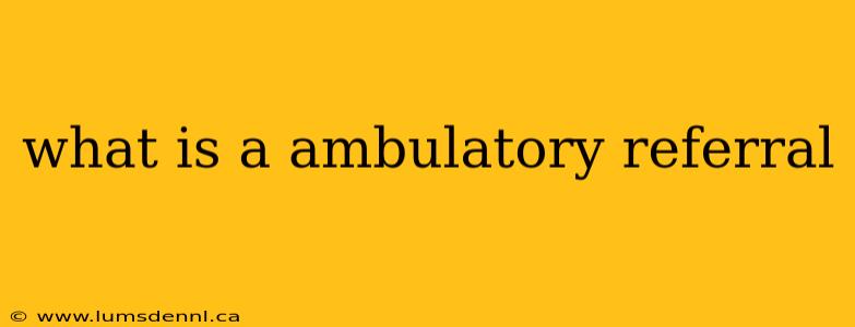 what is a ambulatory referral