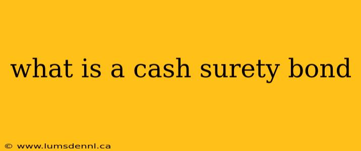 what is a cash surety bond