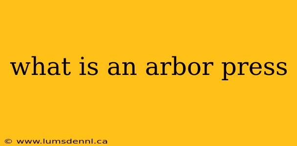 what is an arbor press
