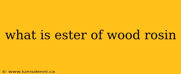 what is ester of wood rosin