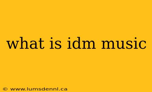 what is idm music