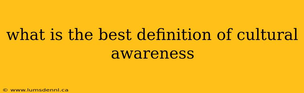 what is the best definition of cultural awareness