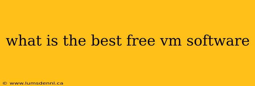 what is the best free vm software