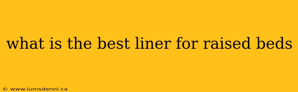 what is the best liner for raised beds