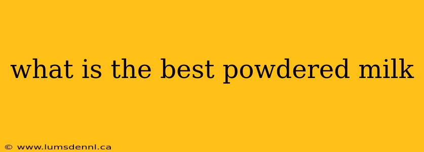 what is the best powdered milk