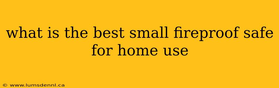 what is the best small fireproof safe for home use