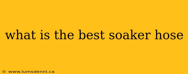 what is the best soaker hose