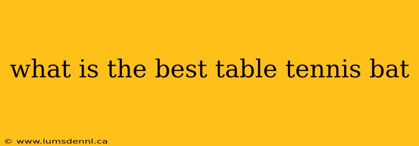 what is the best table tennis bat