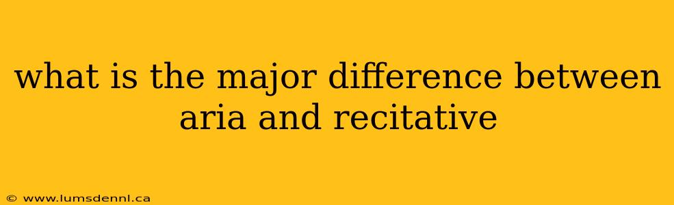 what is the major difference between aria and recitative