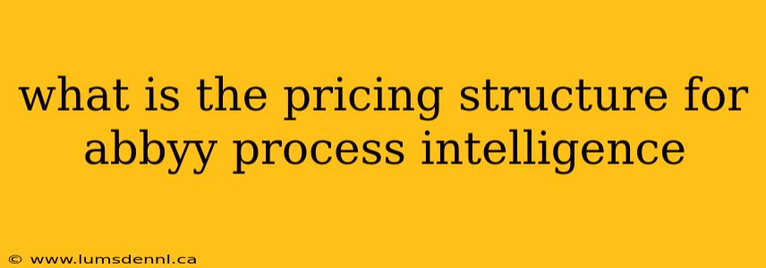 what is the pricing structure for abbyy process intelligence