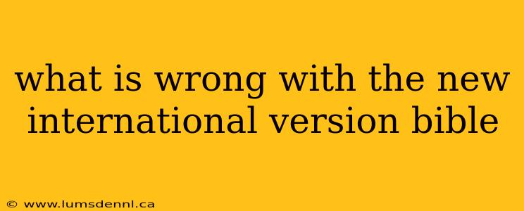 what is wrong with the new international version bible