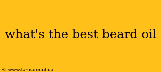 what's the best beard oil