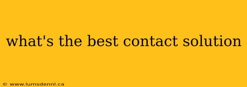 what's the best contact solution