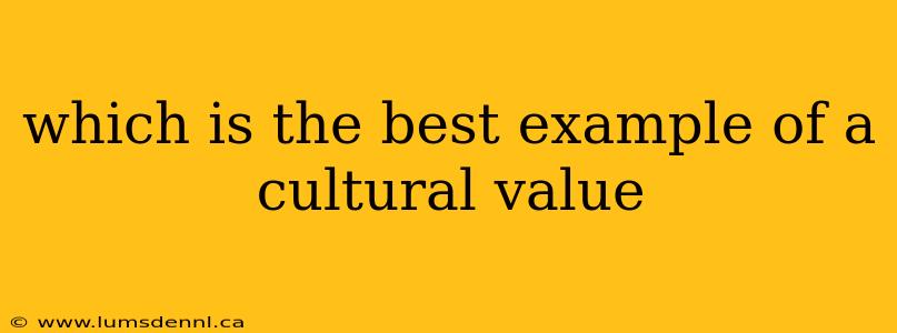 which is the best example of a cultural value