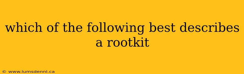 which of the following best describes a rootkit