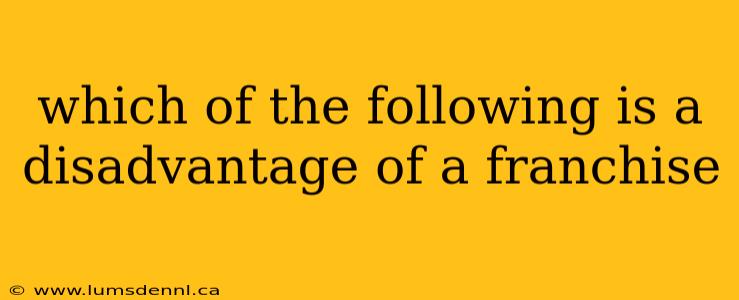 which of the following is a disadvantage of a franchise