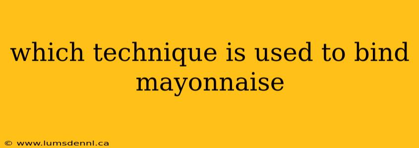 which technique is used to bind mayonnaise
