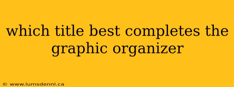 which title best completes the graphic organizer