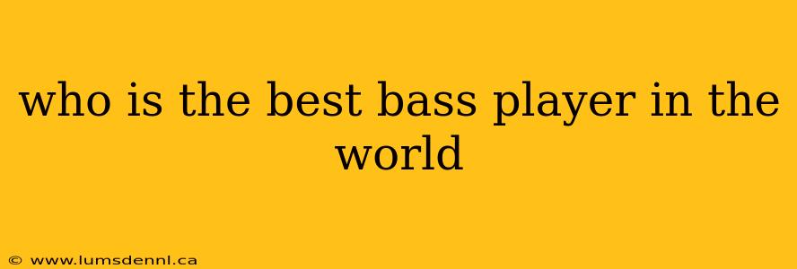 who is the best bass player in the world