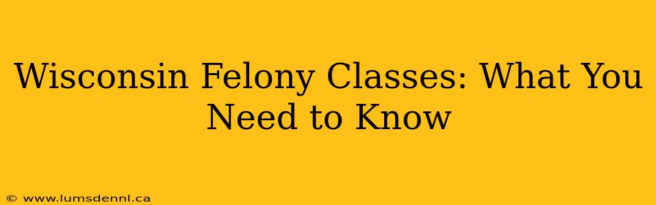 Wisconsin Felony Classes: What You Need to Know