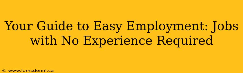Your Guide to Easy Employment: Jobs with No Experience Required